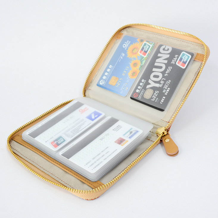 Cork Credit Card Inhaber Brieftasche-Reißverschluss-Leder-Karte Fall, RFID-Blocker für Männer Frauen 
