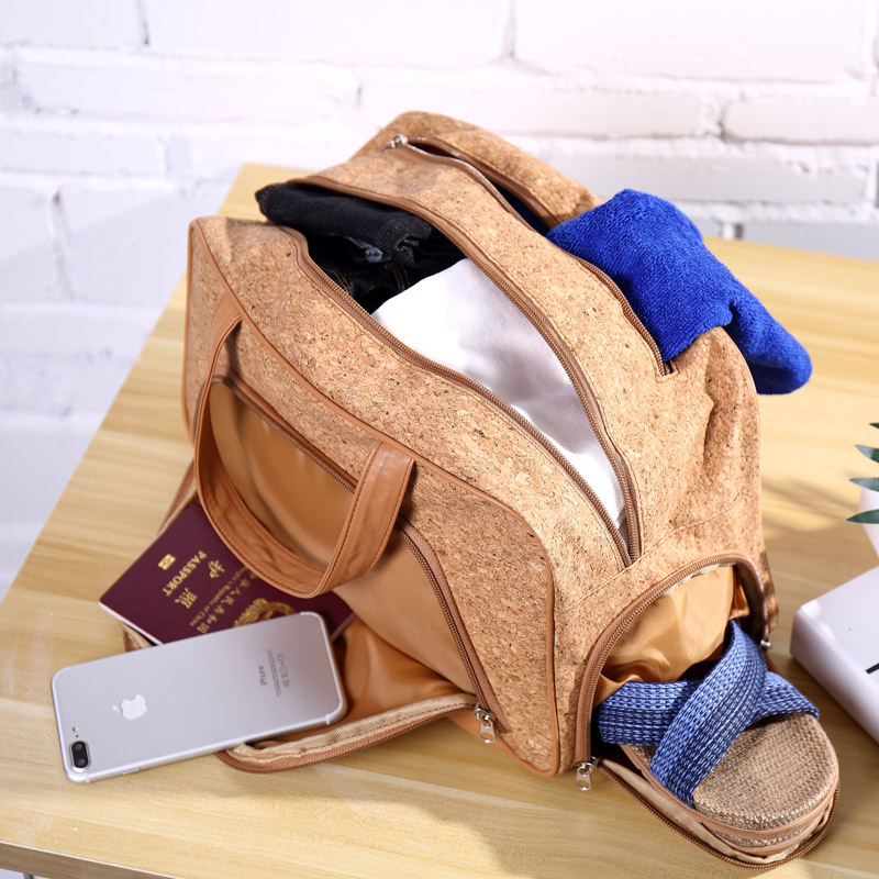 Veganer Kork-Sport, Sporttasche mit Schuhe-Fach Reise-Duffel-Tasche für Männer und Frauen