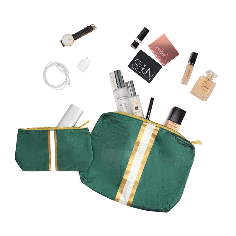 Hochwertiges individuelles Logo tyvek kosmetisches Make-up eco Tasche mit Reißverschluss 