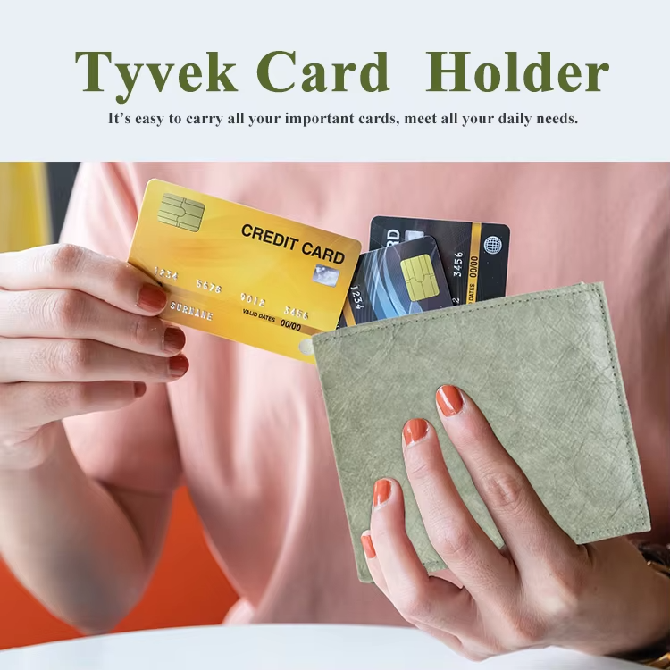 Custom Printed Dupont ™ Tyvek® RFID Water of Wallet - recycelbarer Papierkartenhalter